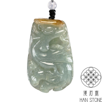 【漢石齋】天然翡翠A貨 鳳凰玉佩吊墜 冰糯種帶黃翡(32*51*12mm)