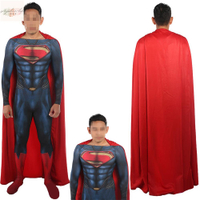 鋼鐵之軀超人衣服萬聖節角色扮演服裝超級英雄彈力緊身衣披風紅色斗篷