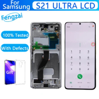 Super AMOLED FOR S21ultra LCD For Samsung Galaxy S21 Ultra 5G G998B G998F G998U Lcd With Defect Touch Screen Digit Assembly