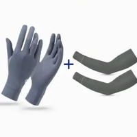 Paket Sarung Tangan Sepeda S291-1 Full Jari + Arm Sleeve Sepeda XT9002 Anti UV - OneBli S291-1GR + X