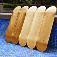1x 7 Tier Maple Wood Blank Skateboard Blank Skate Board Deck DIY Hand-painted Longboard Deck Sliding for Kids Teens Beginner Pro