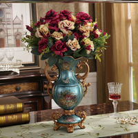 家居飾品擺件歐式復古花瓶創意花插工藝品擺設餐桌美式結婚禮 銀