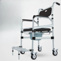 Elderly toilet chair, household toilet, mobile toilet, folding toilet, indoor wheelchair with wheels for disabled patients