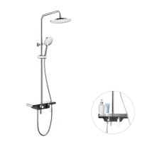 Sonsill SUS304 Bathroom Faucet Rainfall Shower Set for Water Heater Chrome Single Handle Shower Faucet Tap for Bathroom