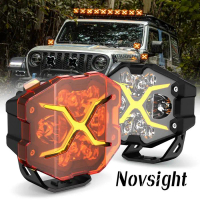 Novsight A pair 2PCS WL12 4 inch Laser Gun 60W / A pair 6000LM White| 6000K Yellow 1700K 2-in-1 For 