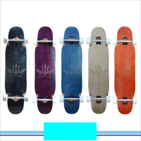 38 In Laser Carving Longboard Skate Board Bamboo + Maple Four Rollers Dance Board Street Side Slide Skateboard For Girls Kaykay