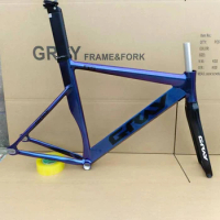 GRAY F15 Bike Frame 700C Aluminium Alloy Fixed Fear Fixie Bicycle Frameset Carbon Front Fork Flat Seatpost