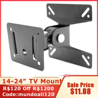 Universal Adjustable 0.28KG TV Wall Mount Bracket Support 180 Degrees Rotation for 14 - 24 Inch LCD LED Flat Panel TV