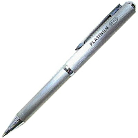 【文具通】PLATINUM 白金 BDC-300 不鏽鋼髮絲紋 伸縮原子筆 A1010674