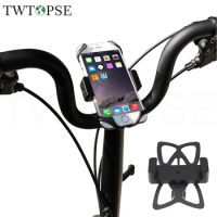 TWTOPSE MTB Bike Bicycle Phone Holder For Brompton Folding Bike Phone Mount 3SIXTY PIKES Handlebar Handlepost Stand Support Clip