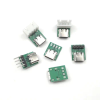 5PCS USB 3.1 TYPE-C Port Female Socket to In-Line DIP-4P Adapter Test Board to Pin Header XH2.54