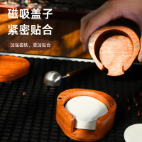 Wooden storage box for coffee filter papers, round filter paper storage box, Sapele coffee filter pa
