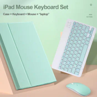 Wireless Keyboard Mouse Case For iPad 10.2 5th 6th Pro 9.7 Air 2 3 4 Pro 12.9 Mini 4 5 6 Smart Tablet Leather Cover