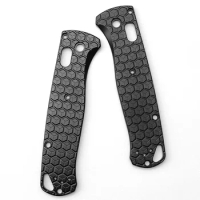 NEW Honeycomb Pattern Aluminium Alloy Fold Knife Grip Scales Handle Patches for Benchmade Bugout 535 Knives SandBlast DIY Making