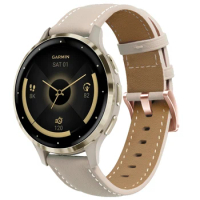 18mm Leather Watch Band For Garmin Venu 3S 2S Vivoactive 4S Forerunner 265S 255S Vivomove 3S Replacement Wrist Strap Bracelet