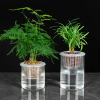 懶人花盆植物水培玻璃瓶子透明直筒家用簡約圓柱花瓶綠蘿水養器皿