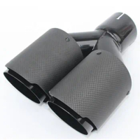 For Akrapovic Car Carbon Fiber Muffler Tip Y Shape Double Exit Exhaust Pipe Mufflers Nozzle Decoration Universal Black Stainless