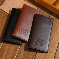 New Mens Long Casual Leather Black Wallet Pockets Card Clutch Bifold Purse PU Leather Synthetic Leather Card Holder Money Bag