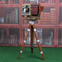 復古創意鐵藝懷舊落地三腳架照相機模型工藝品擺件裝飾品攝影道具