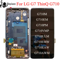 For LG G7 ThinQ G710PM G710VMP G710ULM G710EMW G710EAW G710AWM LCD DIsplay Touch Screen Digitizer Assembly WIth Frame