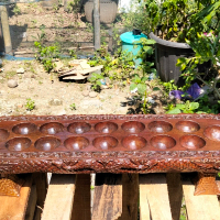 Dakon / Congklak ukir kayu - 93x20x12