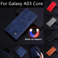 For Samsung Galaxy A03 Core Case Cover Magnetic Card Flip Leather Phone Shell Book For Galaxy A03 Core A03Core Case Back skin