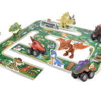 Jigsaw 兒童恐龍迴力車拼圖玩具/兒童禮物