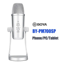 BOYA BY-PM700PS USB Condenser Microphone Stereo Interview Recording Mic for Windows Mac Computer PC iPhone Android Phones Tablet