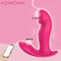 Wearable Dildo Vibrator Bluetooth APP Remote G Spot Clitoris Stimulator Vibrating Panties Erotic Toy for Women Orgasm Masturbato