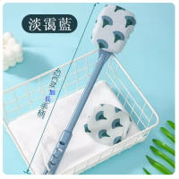 家用洗澡搓澡巾（長柄澡布浴刷【淡霭藍】） 
