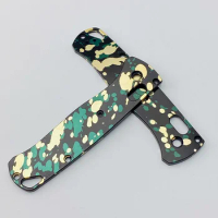 1 Pair Jungle Camouflage Pattern Anodized Aluminium Alloy Fold Knife Grips Handle Patches for Benchmade Bugout 535 Knives DIY