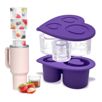 Khay Làm Đá Viên, Cho Cốc Tumbler Stanley Cup, Khuôn Đá Silicon Hình Trụ Có Nắp, Phụ Kiện Cốc Stanle