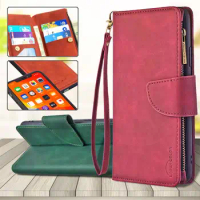 For Samsung A12 A42 A32 5G A41 A21S A20e A40 Luxury Zipper Wallet Bag Detachable Back Cover Flip Leather Phone Case