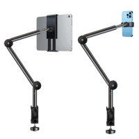 Tablet Bed Desk Holder 360°Flexible Long Arm Mount Clamp For 4-12.9" Screen Laptop Smart Phone Readers Universal Stand