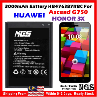 ORl NGS Brand 3000mAh Battery HB476387RBC Compatible For Huawei Ascend G750 HONOR 3X