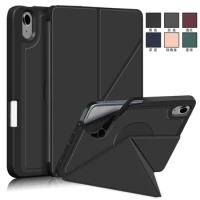 Magnetic PU Leather Case for iPad Mini 6th Generation Trifold Kickstand Protective Shell for iPad Mini 6 2021 Smart Cover