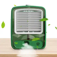 Mini Air Conditioner 3 In 1 Tiny Evaporative Desktop Cooling Fan With Humidifier Portable Evaporative Cooler With Large Water