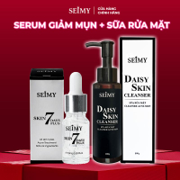 Combo Serum Hỗ Trợ Da Mụn Thâm SEIMY - Skin 7 Days Plus Kèm Sữa Rửa Mặt Daisy Skin Cleanser