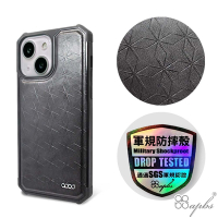 apbs iPhone 13 6.1吋浮雕感軍規防摔皮革磁吸手機殼-經典牛紋-微星