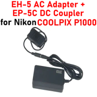 P1000 Power AC Adapter Kit EH-5 LED Display Adapter+EP-5C DC Coupler EN-EL20 Dummy Battery for Nikon COOLPIX P1000 Power Supply