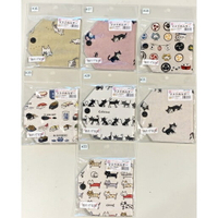 日本製 可愛貓咪款式 可折疊便攜式 口罩收納夾 口罩套 防水面壓棉 不怕髒 防疫商品 C組