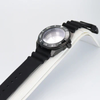 43.8mm Watch Case Rubber Strap For Seiko NH35 NH36 Movement 28.5mm Dial Modified Seiko Samurai Diving Ceramic Bezel Accessories