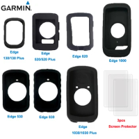 1PC Case &amp; 3PCS Screen Protector Film for Garmin Edge 130 plus 520 530 540 830 840 1000 1030 1040 Explore 520 Plus GPS Computer