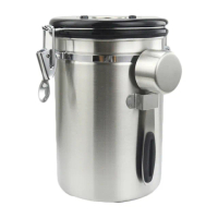 【ROYAL LIFE】大容量304不鏽鋼單向閥密封罐-4入組(附量勺 儲物罐 咖啡食材保鮮罐 帶日期 茶罐)
