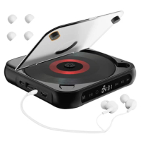 Wireless Bluetooth CD Player With Headphones 5 Playback Modes Touchscreen Speaker Personal CD Player For Music Lover
