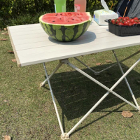 Folding Table Aluminum Alloy Portable Table with Carry Bag Outdoor Dinner Desk for Outdoor Indoor Hiking Camp BBQ Beach