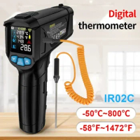 High Thermometers Humidity Sensor Infrared Pyrometer LCD Laser Meter Non-contact Thermometer Precision Digital Temperature
