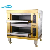 2 deck 4 tray commercial steam deck oven gas pizza deck oven baking oven