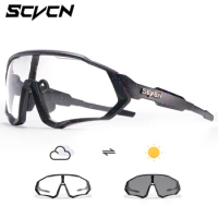 Scvcn Photochromic Cycling Glasses Sports Sunglasses for Man Bicycle Eyewear Bike Cycling Goggles UV400 MTB Road Women Running