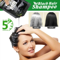 Black Hair Shampoo Hair Color Hair Dye Shampoo Organic Permanent Grey Hair Removal Restore Shiny Hair For Men Women Hair Cares